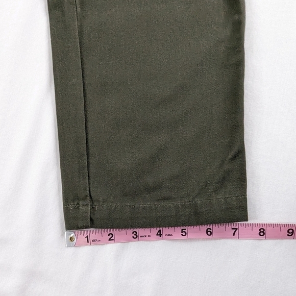 VTG Olive Green High Waist Straight Leg Khaki Trousers Corpcore - Picture 9 of 9